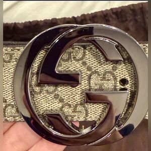 Authentic Gucci Interlocking G GG Supreme Belt Size 40 Excellent Condition w/Bag